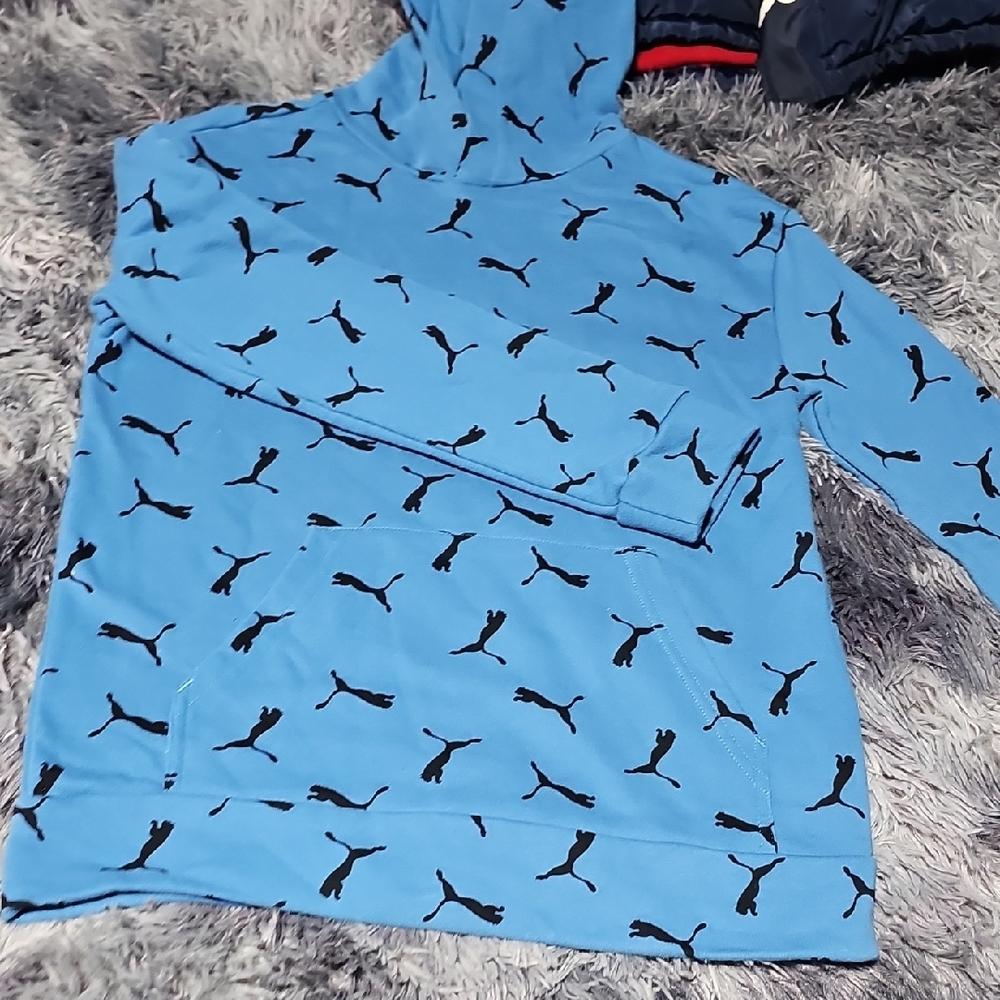 Puma Blue and Black Kids Hoodie
